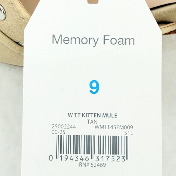 Time and Tru Women's Studded Kitten Heel Tan Mules Shoes Size 9 NWOB - Picture 12 of 12